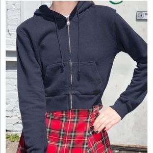 GREY!! Brandy Melville zip up.